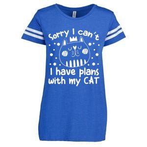 Sorry I Can't I Have Plans With My Cat Gift Enza Ladies Jersey Football T-Shirt