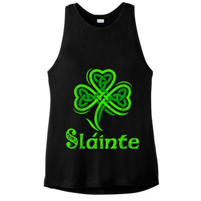 Slainte Irish Cheers Good Health St Patricks Day Slainte Ladies PosiCharge Tri-Blend Wicking Tank