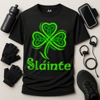 Slainte Irish Cheers Good Health St Patricks Day Slainte Cooling Performance Crew T-Shirt