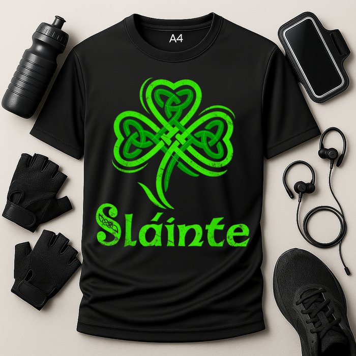 Slainte Irish Cheers Good Health St Patricks Day Slainte Cooling Performance Crew T-Shirt