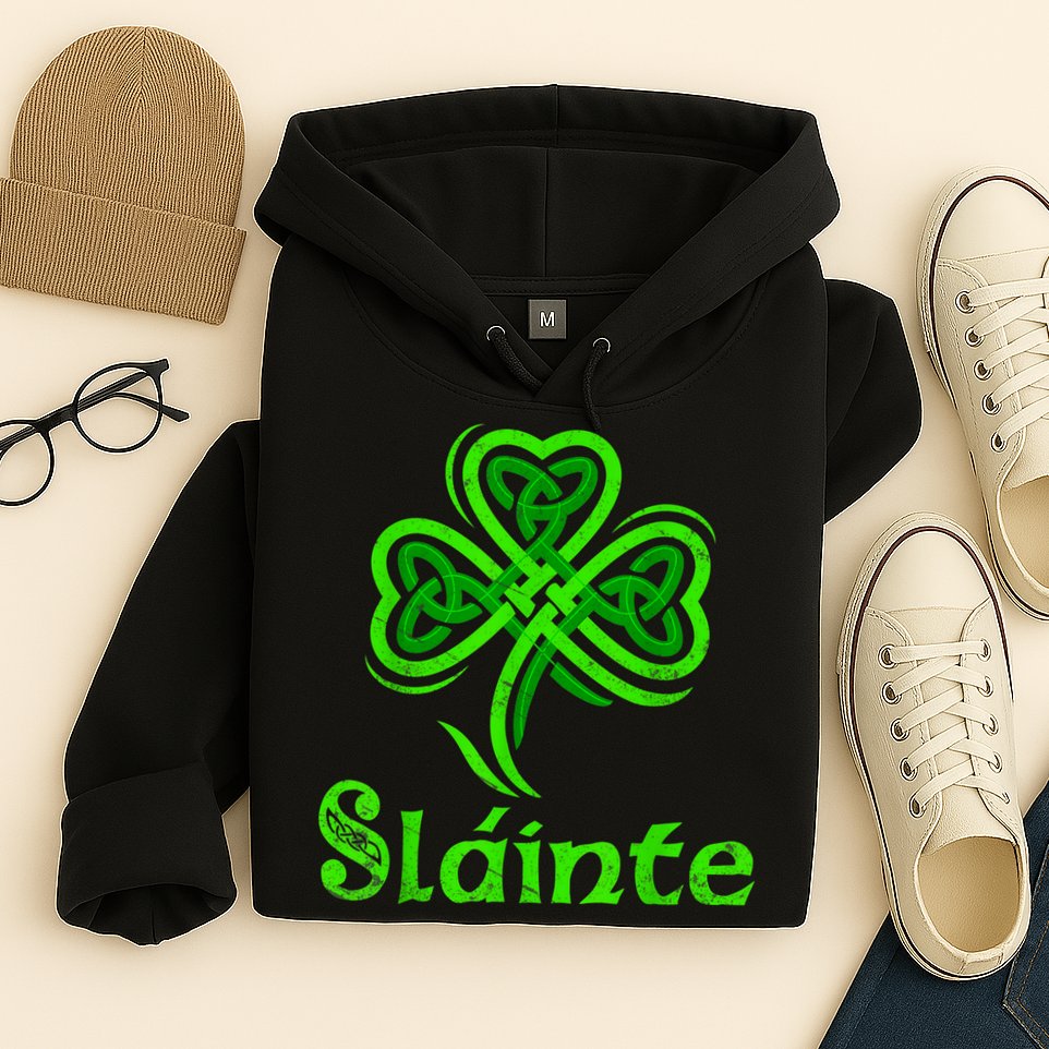 Slainte Irish Cheers Good Health St Patricks Day Slainte Hoodie