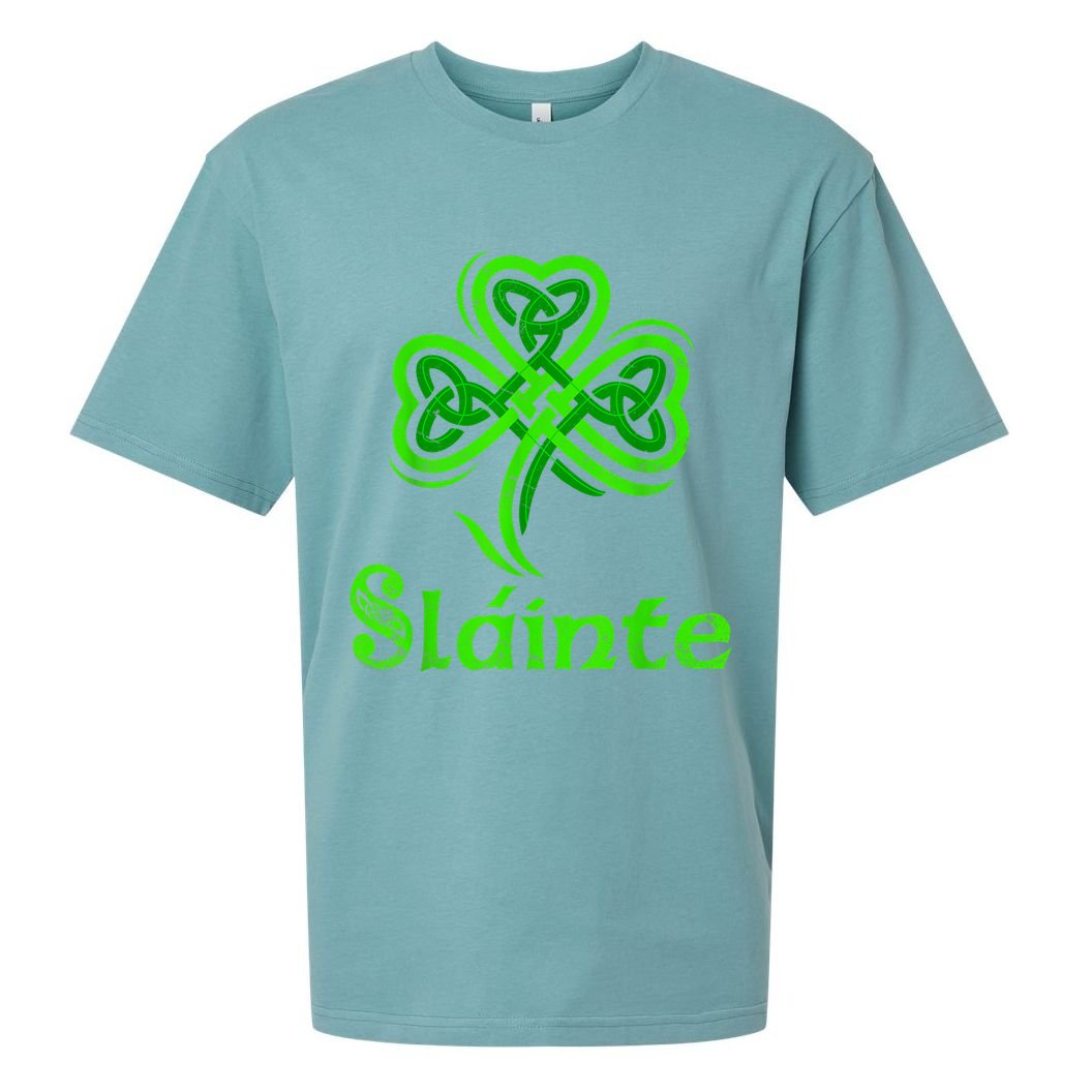 Slainte Irish Cheers Good Health St Patricks Day Slainte Sueded Cloud Jersey T-Shirt
