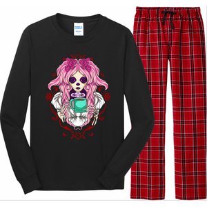 Skeleton Ing Cup Of Coffee Need Morning Coffee Gift Long Sleeve Pajama Set