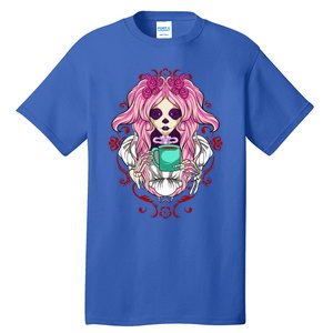 Skeleton Ing Cup Of Coffee Need Morning Coffee Gift Tall T-Shirt