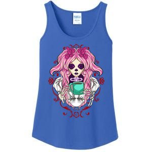 Skeleton Ing Cup Of Coffee Need Morning Coffee Gift Ladies Essential Tank