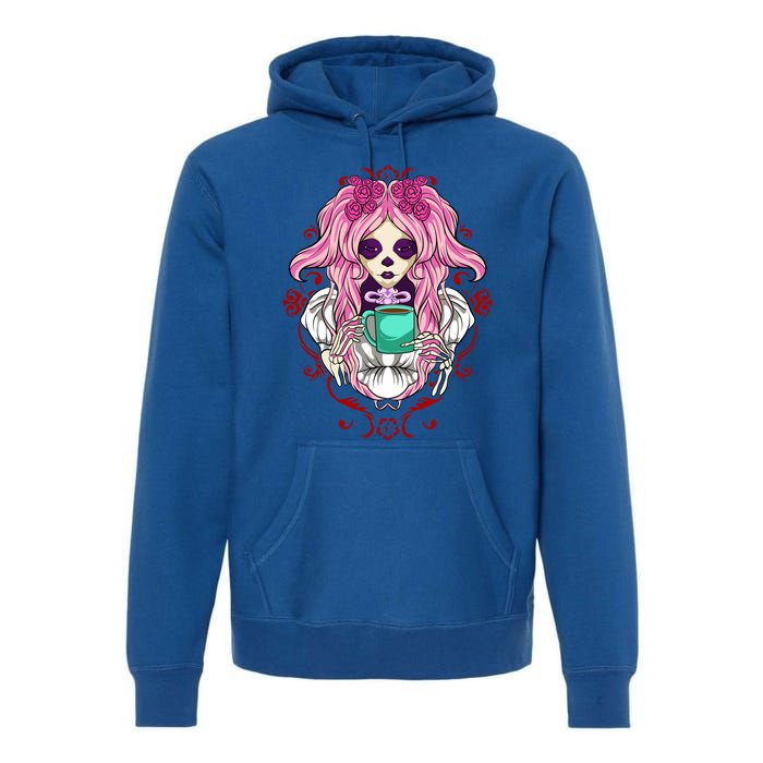 Skeleton Ing Cup Of Coffee Need Morning Coffee Gift Premium Hoodie