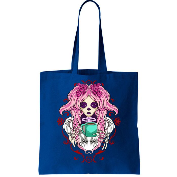 Skeleton Ing Cup Of Coffee Need Morning Coffee Gift Tote Bag