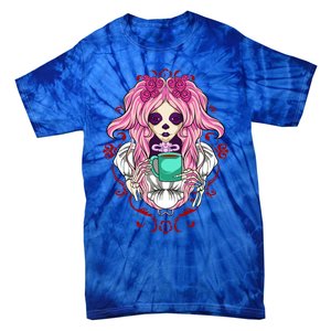 Skeleton Ing Cup Of Coffee Need Morning Coffee Gift Tie-Dye T-Shirt