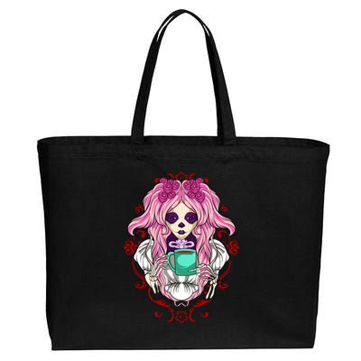 Skeleton Ing Cup Of Coffee Need Morning Coffee Gift Cotton Canvas Jumbo Tote