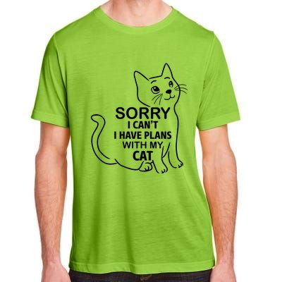 Sorry I Can't I Have Plans With My Cat Gift Adult ChromaSoft Performance T-Shirt