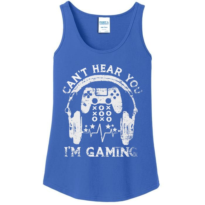 Sorry I Can't Hear You I'm Gaming Vintage Gamer Ladies Essential Tank