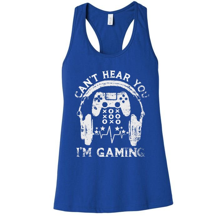 Sorry I Can't Hear You I'm Gaming Vintage Gamer Women's Racerback Tank