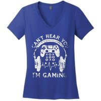 Sorry I Can't Hear You I'm Gaming Vintage Gamer Women's V-Neck T-Shirt