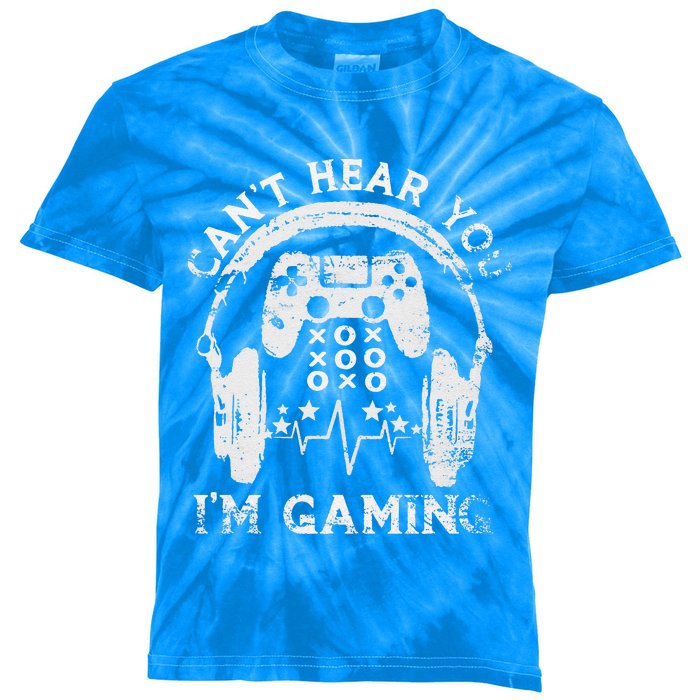 Sorry I Can't Hear You I'm Gaming Vintage Gamer Kids Tie-Dye T-Shirt