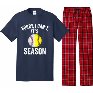 Sorry I CanT ItS Baseball Softball Season Pajama Set