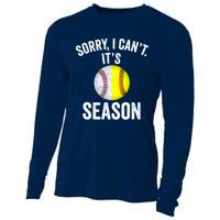 Sorry I CanT ItS Baseball Softball Season Cooling Performance Long Sleeve Crew