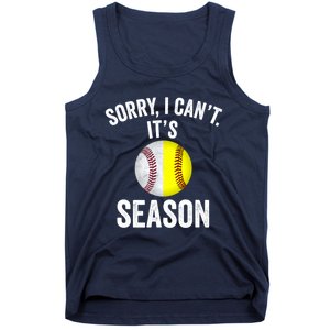 Sorry I CanT ItS Baseball Softball Season Tank Top