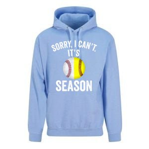 Sorry I CanT ItS Baseball Softball Season Unisex Surf Hoodie