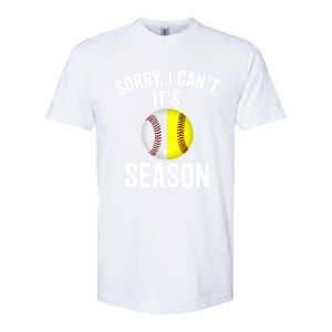 Sorry I CanT ItS Baseball Softball Season Softstyle CVC T-Shirt