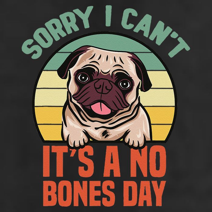 Sorry I Can’T It’S A No Bones Day Pug Funny Dog Mom & Dad Microfiber Hand Towel
