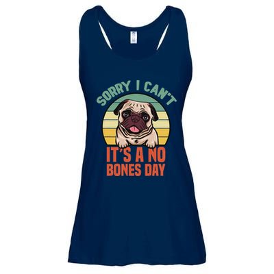 Sorry I Can’T It’S A No Bones Day Pug Funny Dog Mom & Dad Ladies Essential Flowy Tank