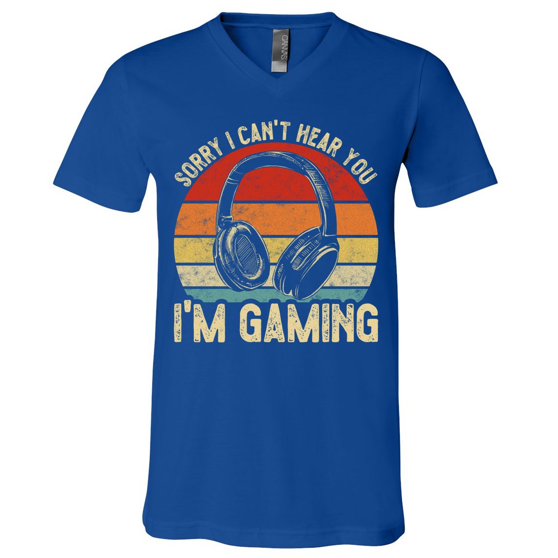 Sorry I Can't Hear You I'm Gaming Funny Gamer Gaming Vintage Gift V-Neck T-Shirt