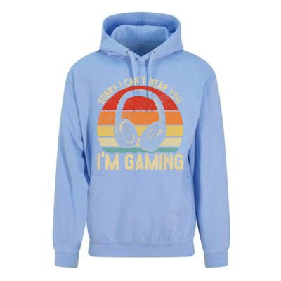 Sorry I Can't Hear You I'm Gaming Funny Gamer Gaming Vintage Gift Unisex Surf Hoodie