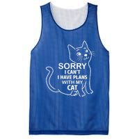 Sorry I Can't I Have Plans With My Cat Gift Mesh Reversible Basketball Jersey Tank