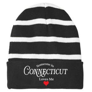 Someone In Connecticut Loves Me Constitution State Striped Beanie with Solid Band