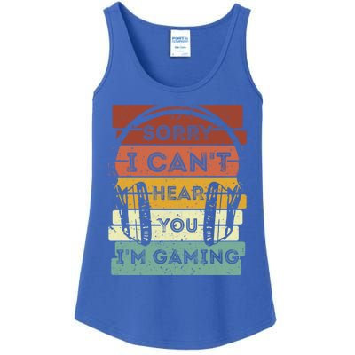 Sorry I Can't Hear You I'm Gaming Funny Gamer Gaming Vintage Gift Ladies Essential Tank