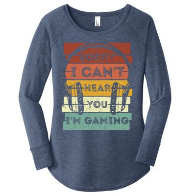 Sorry I Can't Hear You I'm Gaming Funny Gamer Gaming Vintage Gift Women's Perfect Tri Tunic Long Sleeve Shirt