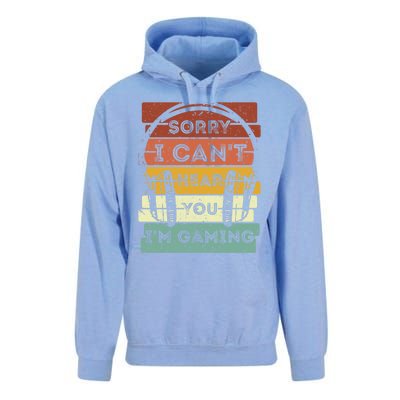 Sorry I Can't Hear You I'm Gaming Funny Gamer Gaming Vintage Gift Unisex Surf Hoodie