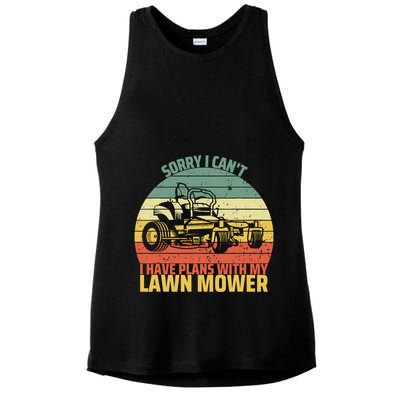 Sorry I CanT I Have Plans With Lawn Mower Cool Lawn Mowing Ladies PosiCharge Tri-Blend Wicking Tank