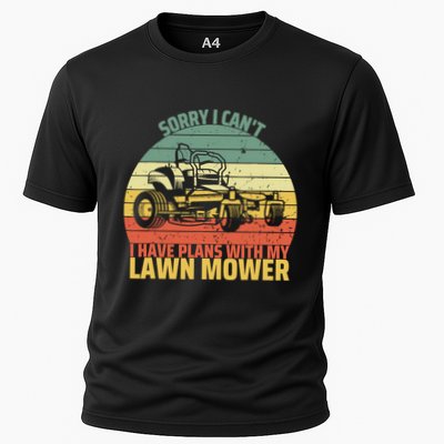 Sorry I CanT I Have Plans With Lawn Mower Cool Lawn Mowing Performance Shirt
