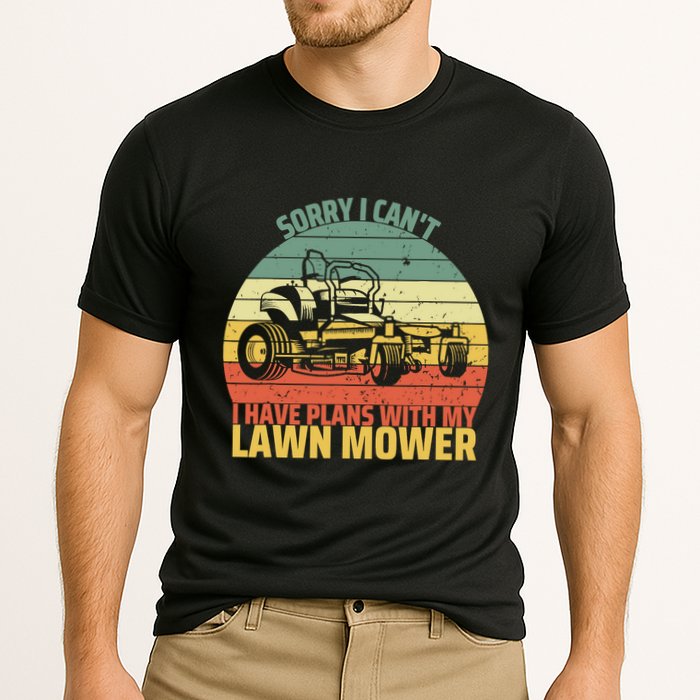 Sorry I CanT I Have Plans With Lawn Mower Cool Lawn Mowing Cooling Performance Crew T-Shirt