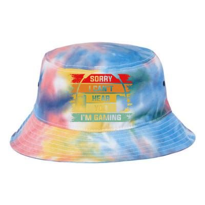 Sorry I Can't Hear You I'm Gaming Funny Gamer Gaming Vintage Great Gift Tie Dye Newport Bucket Hat