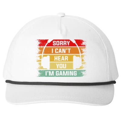 Sorry I Can't Hear You I'm Gaming Funny Gamer Gaming Vintage Great Gift Snapback Five-Panel Rope Hat