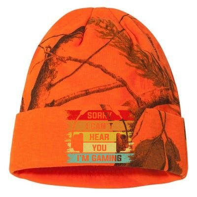 Sorry I Can't Hear You I'm Gaming Funny Gamer Gaming Vintage Great Gift Kati Licensed 12" Camo Beanie