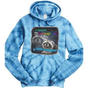 Snazzyseagull I Cannot Live Laugh Love In These Conditions Raccoon Tie Dye Hoodie