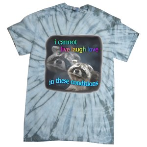 Snazzyseagull I Cannot Live Laugh Love In These Conditions Raccoon Tie-Dye T-Shirt