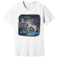 Snazzyseagull I Cannot Live Laugh Love In These Conditions Raccoon Premium T-Shirt