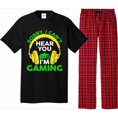 Sorry I Can't Hear You I'm Gaming Funny Gamer Gaming Vintage Funny Gift Pajama Set