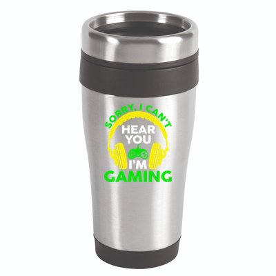 Sorry I Can't Hear You I'm Gaming Funny Gamer Gaming Vintage Funny Gift 16oz Travel Tumbler