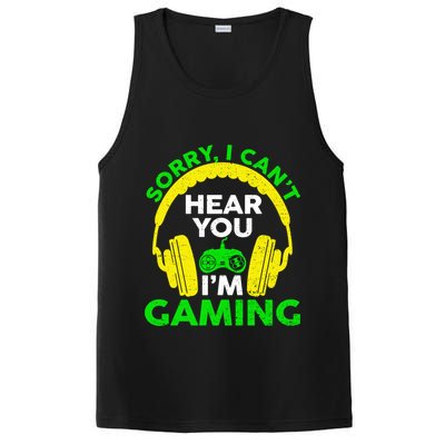 Sorry I Can't Hear You I'm Gaming Funny Gamer Gaming Vintage Funny Gift PosiCharge Competitor Tank