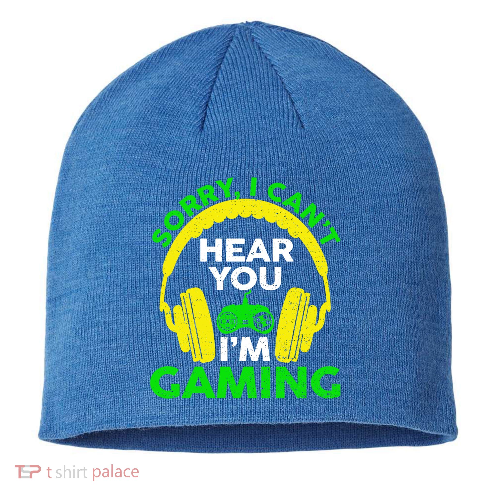 Sorry I Can't Hear You I'm Gaming Funny Gamer Gaming Vintage Funny Gift Sustainable Beanie