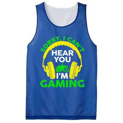 Sorry I Can't Hear You I'm Gaming Funny Gamer Gaming Vintage Funny Gift Mesh Reversible Basketball Jersey Tank