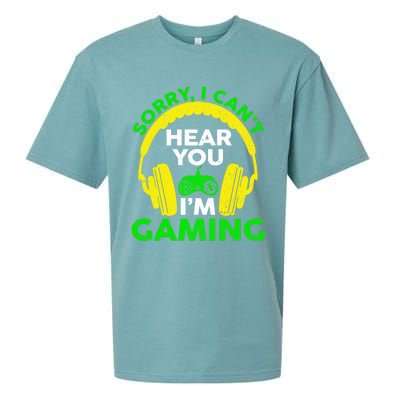 Sorry I Can't Hear You I'm Gaming Funny Gamer Gaming Vintage Funny Gift Sueded Cloud Jersey T-Shirt