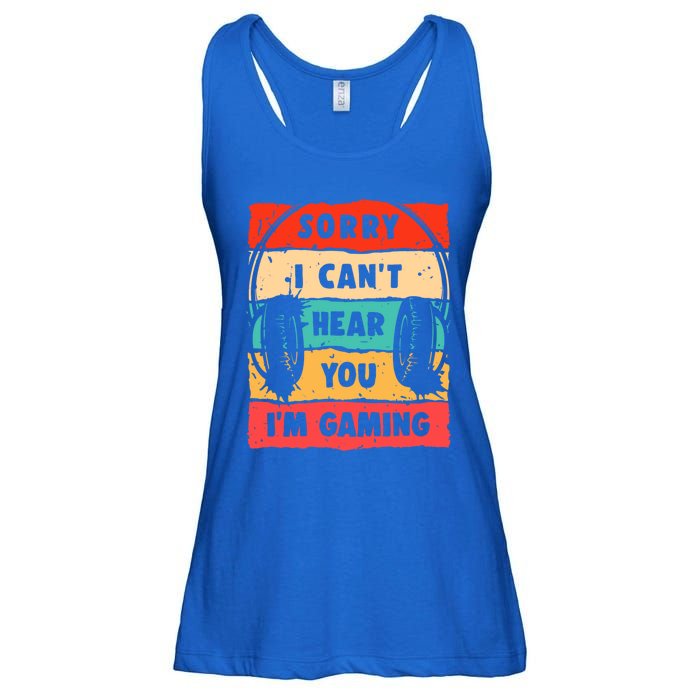 Sorry I Can't Hear You I'm Gaming Funny Gamer Funny Gift Vintage Gift Ladies Essential Flowy Tank