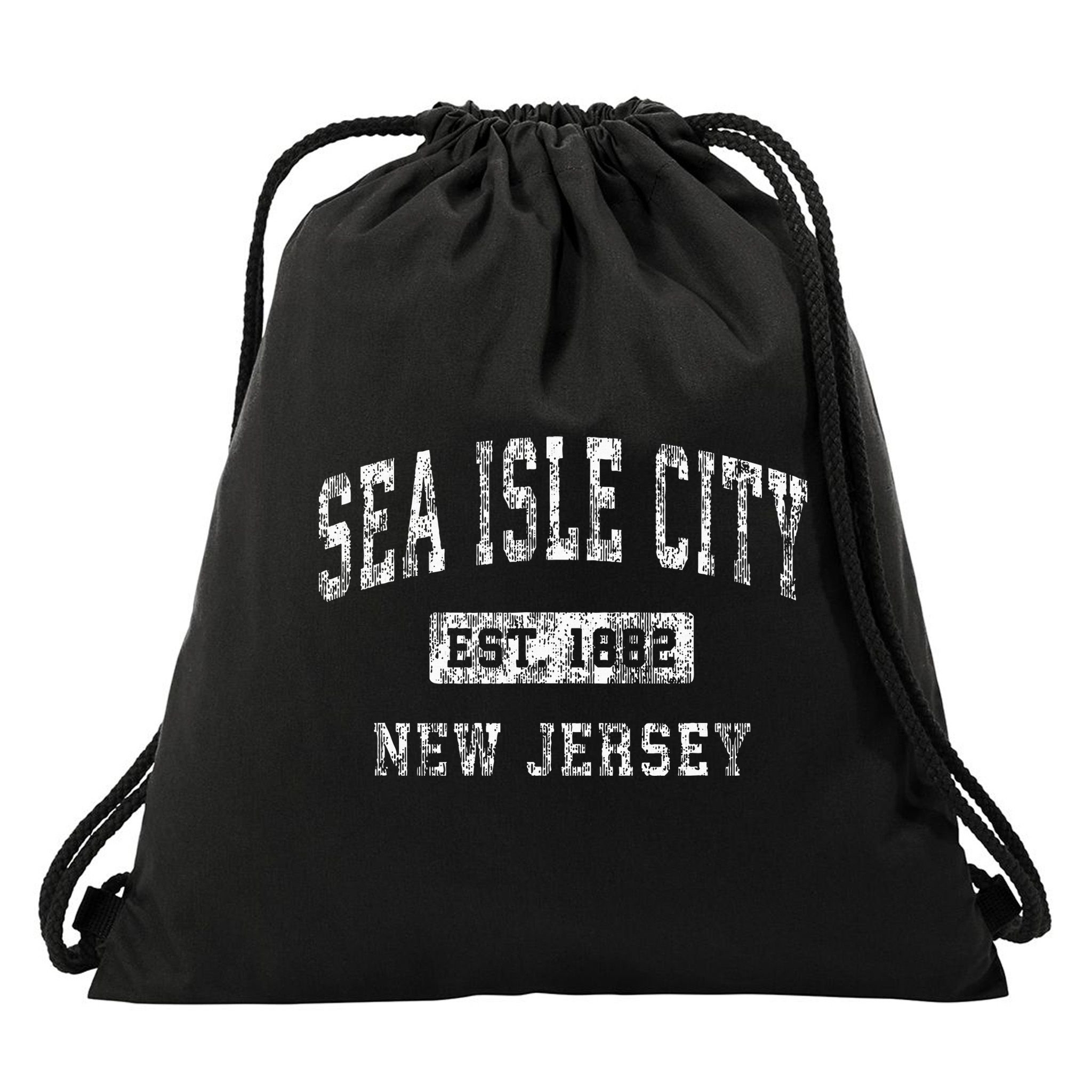 Sea Isle City New Jersey Nj Vintage Established Sports Drawstring Bag