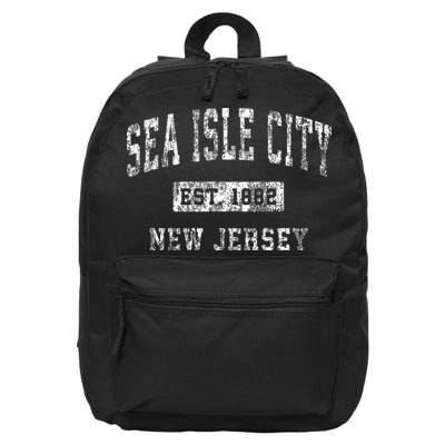 Sea Isle City New Jersey Nj Vintage Established Sports 16 in Basic Backpack